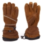 Preview: Double sided heated gloves for hang glider "Dual Heat Glider" with push heating control made of brown goat leather