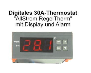 Digital thermostat with display and alarm from Heizteufel