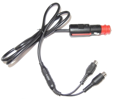 12/24V car electrical plug (12mm/21mm) with connecting cable and connector for 2 heating products, 25% heating power