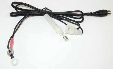 12V/24V|6A pluggable battery connection cable with ring lugs and fuse (power supply cable)