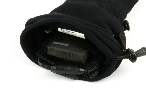 Mediday gloves with battery in the sewn battery bag