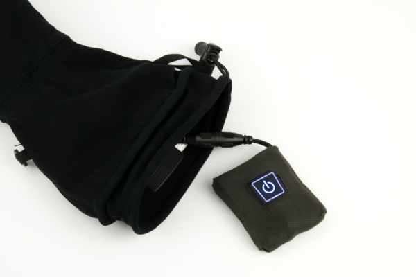 Mediday gloves with battery connected with push button control (75% power).