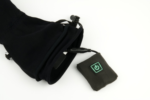 Mediday gloves with battery connected with push button control (50% power).