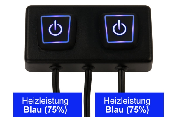 Drucktaster-Heizsteuerung 120W Push von Heizteufel Blau