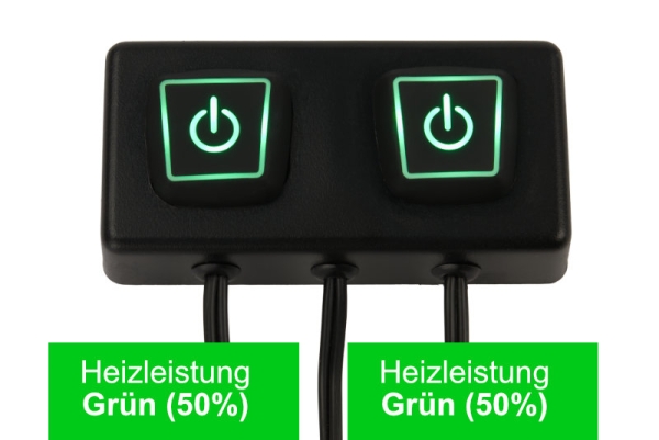 Drucktaster-Heizsteuerung 120W Push von Heizteufel Grün