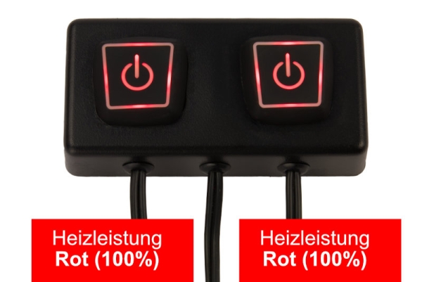 Drucktaster-Heizsteuerung 120W Push von Heizteufel Rot