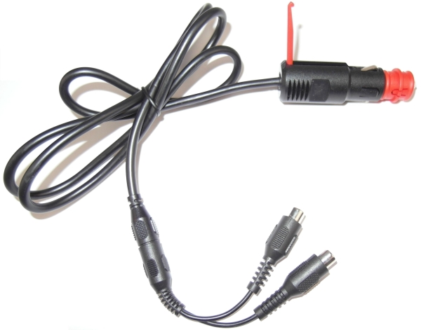 12/24V car electrical plug (12mm/21mm) with connecting cable and connector for 2 heating products, 25% heating power